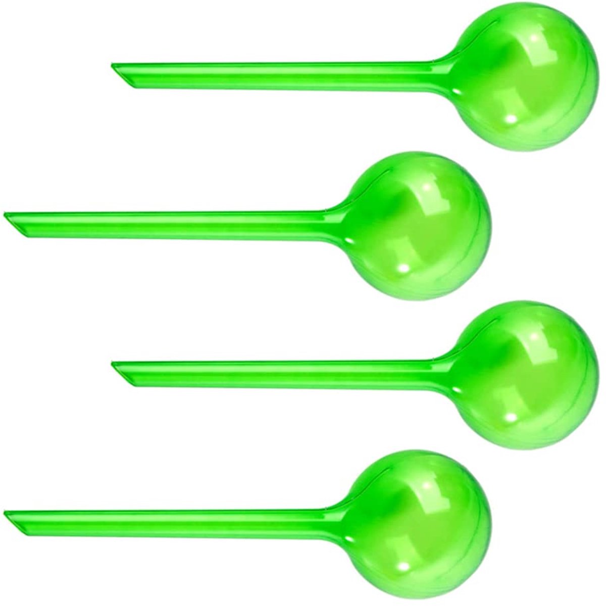 Set van 4 irrigatieballen Plantenwaterballen Watervrije dorstballen Dompelbaar voor decoratie en potplanten, Groen Transparant