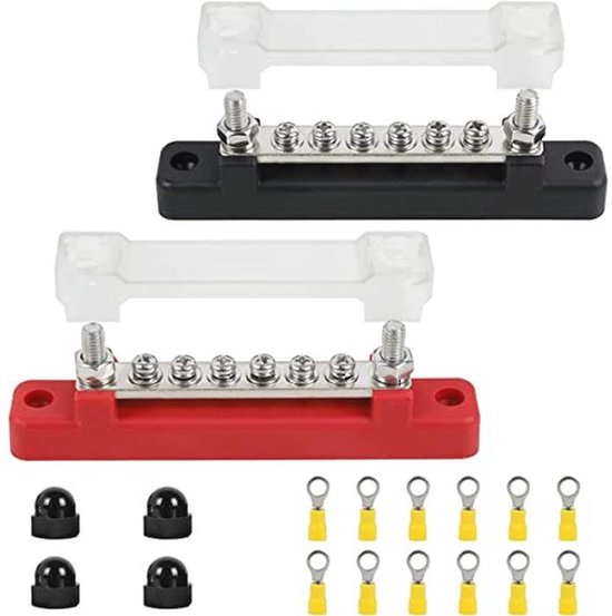 4 Stud Power Distribution Block, 5/16 Bus Bar Junction Block met Cover, 12 V-48