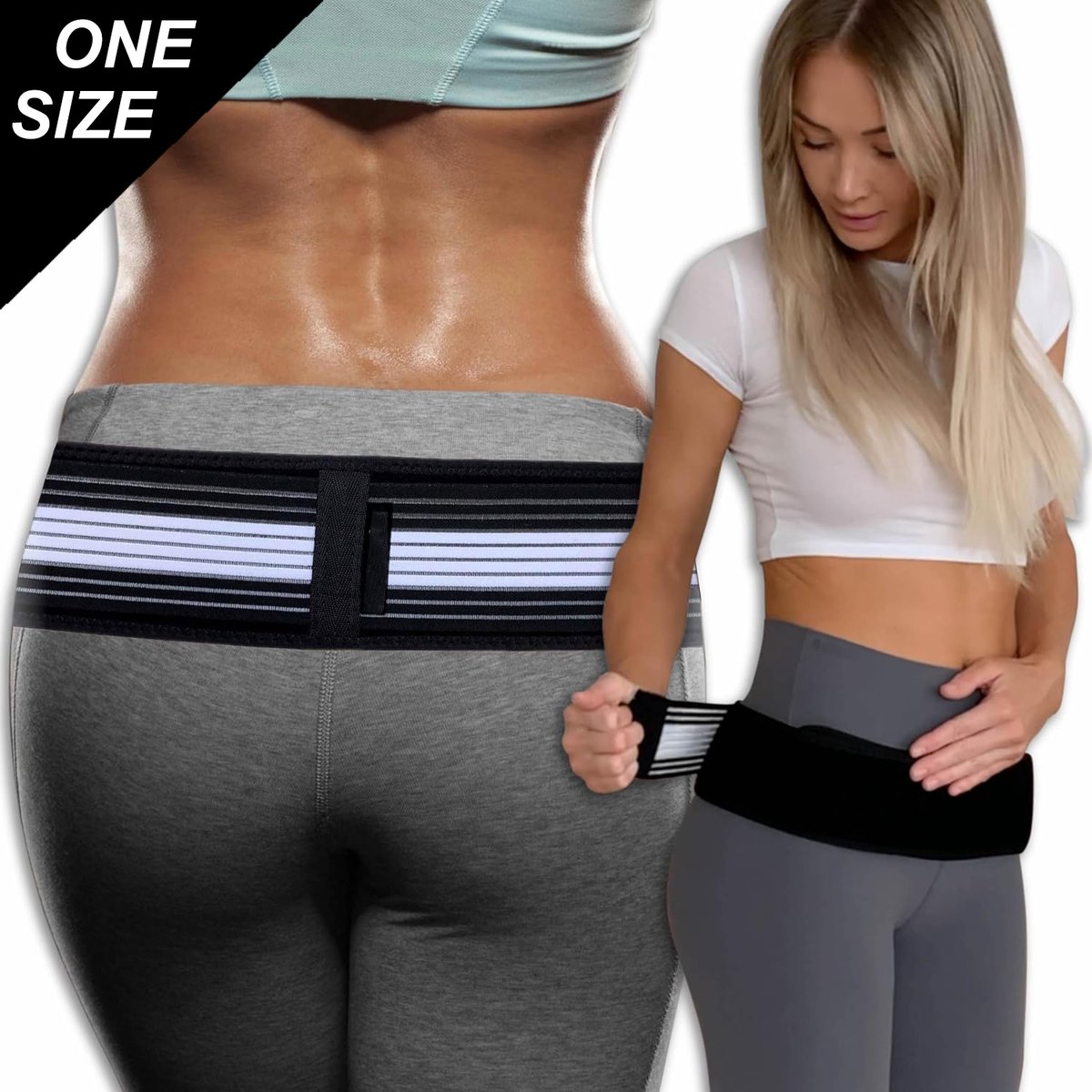 DOWO® - Bekkenbrace - Bekkenband - Lendensteun voor mannen en vrouwen - Verstelbaar - 76 CM tot 102 CM