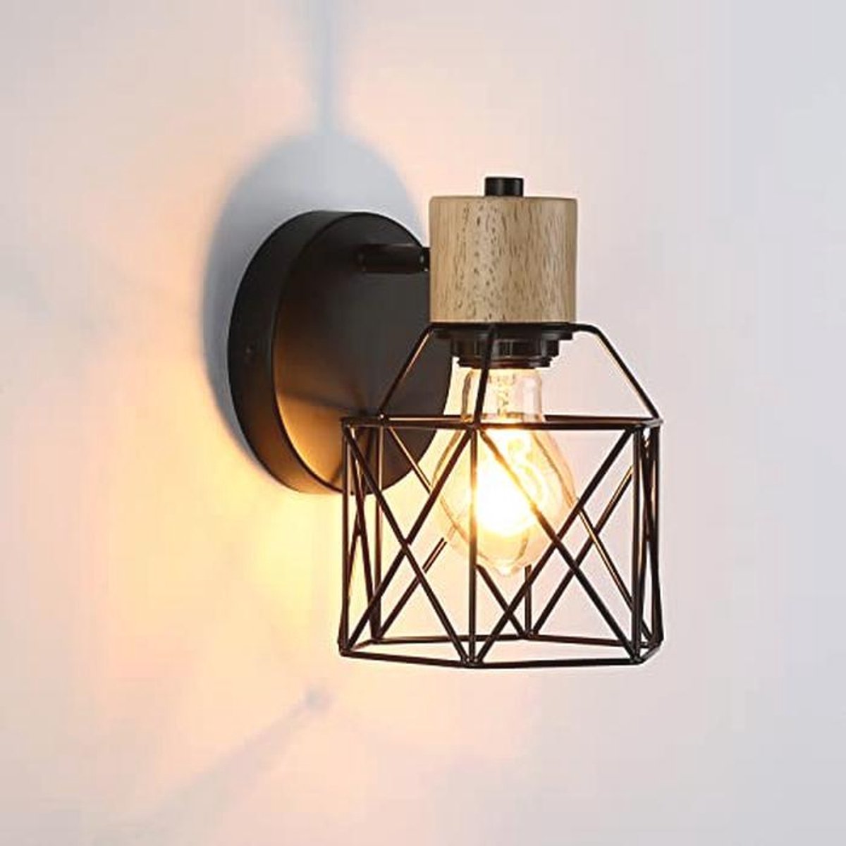 Vintage industriële wandlamp 360° draaibaar met E27 fitting