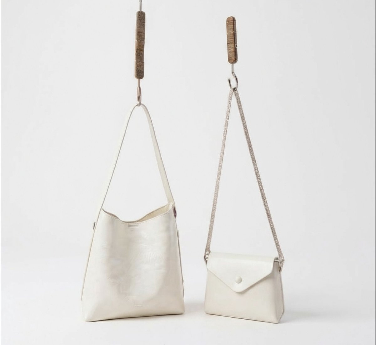 TK-S Set Schoudertas-Shopper + clutch-handtas met schouderriem, zwart