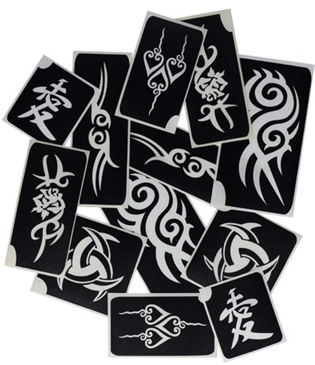 Superstar - Glitter Tattoo Sjablonen - Tribals - 12 stuks
