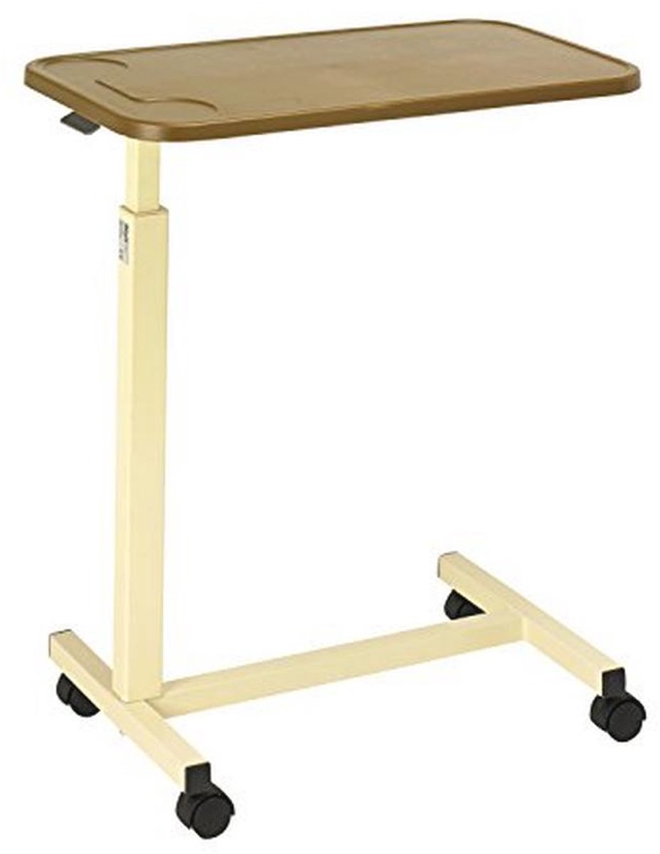 Draagbare Overbedtafel met Verstelbare Hoogte en Zwenkwielen voor Bed en Rolstoel