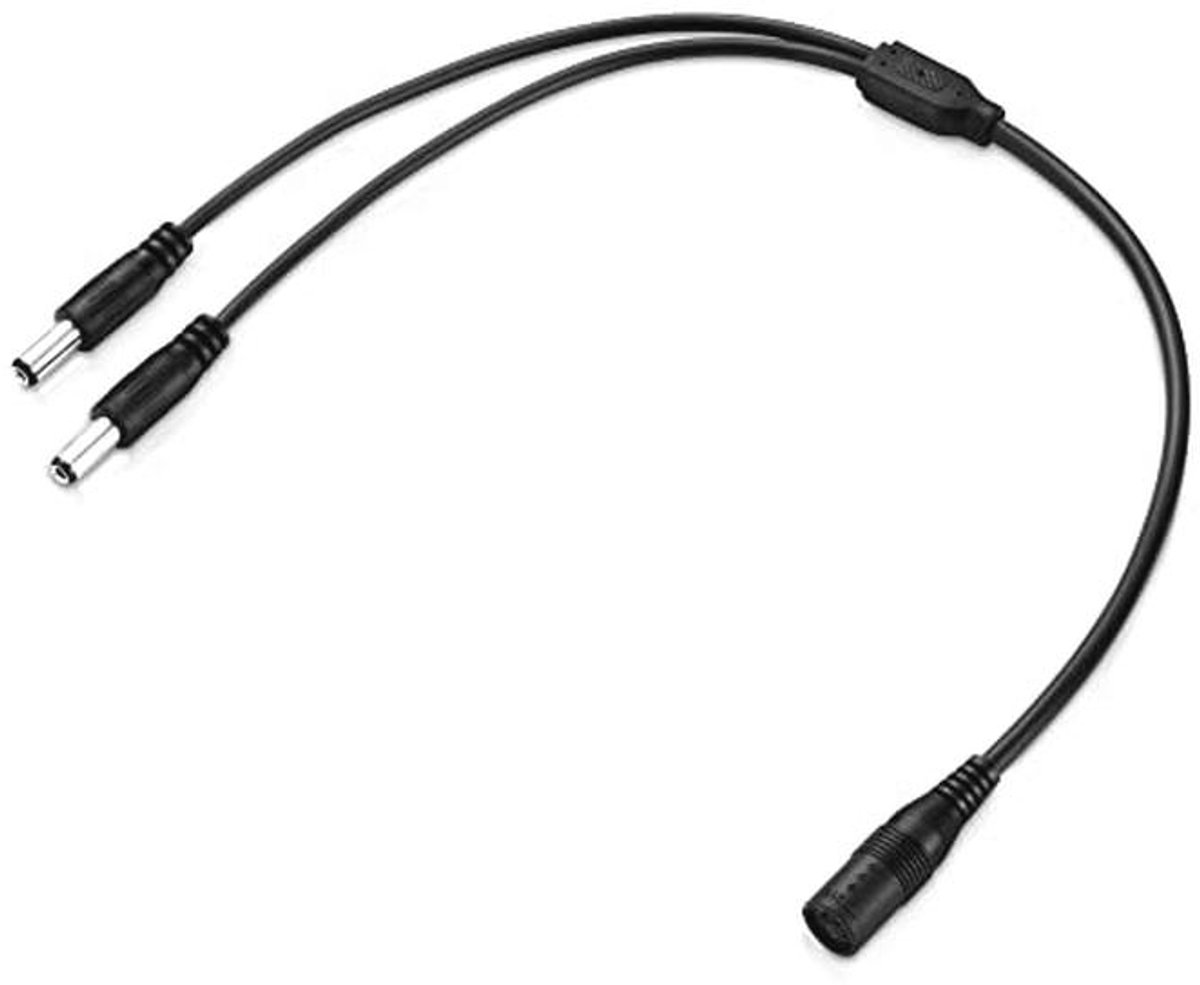 Holle Stekkeradapter Laagspanning Y-Verdeler 1 x 5,5 x 2,1 mm Bus naar 2 x 5,5 x 2,1 mm, 40 cm, Zwart