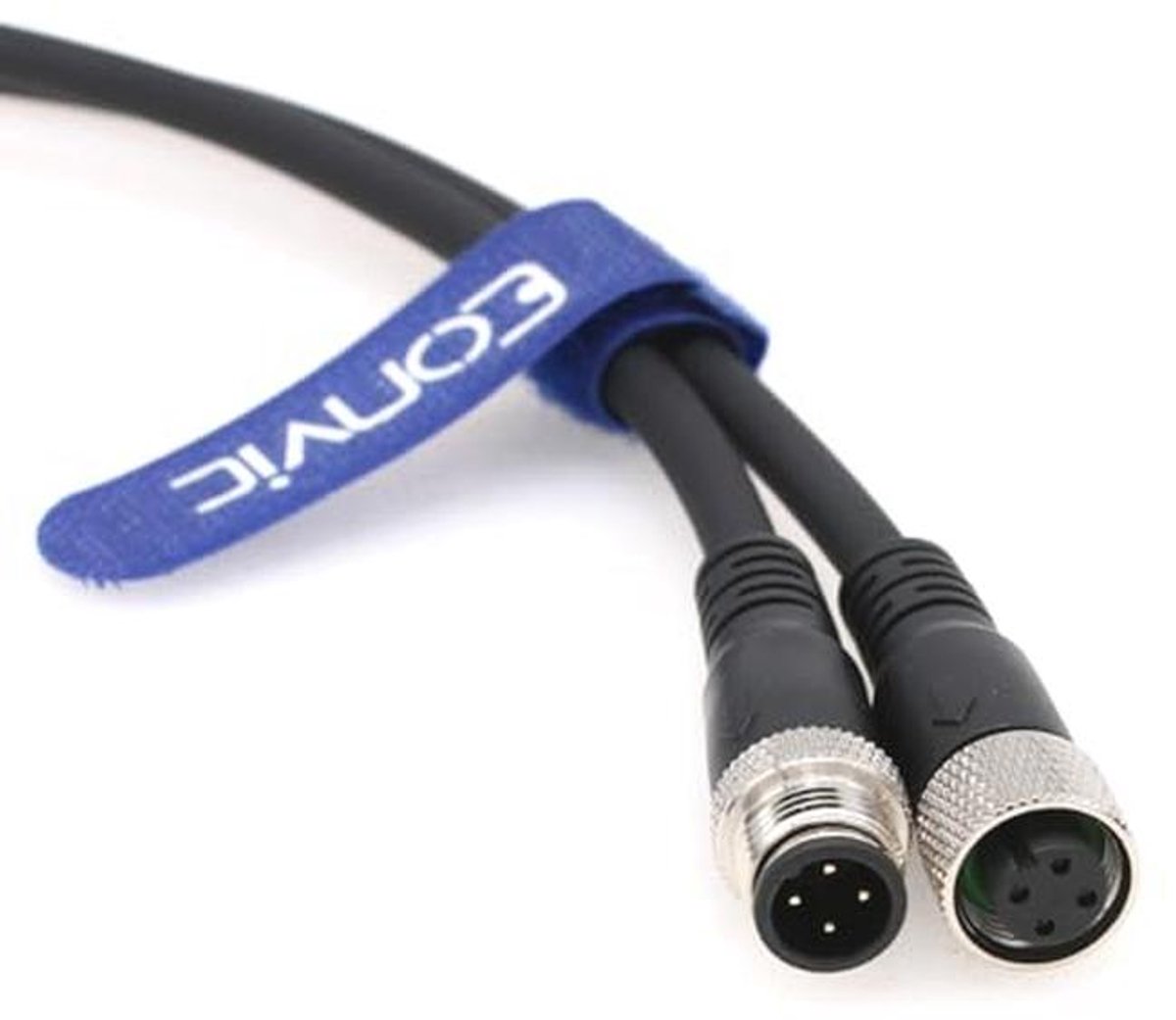 Industriële M12 4 Pin Connector Kabel voor Sensoren - 5M Zwart
