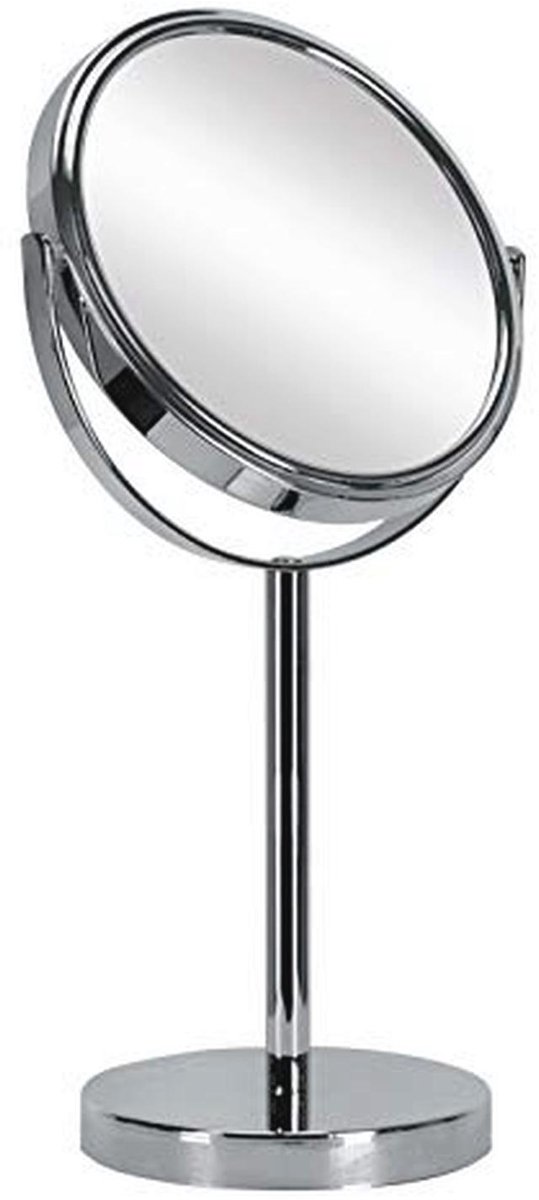 Cosmetische Spiegel met 5-voudige Vergroting - 17 x 33 cm, Metaal/Glas, Zilver