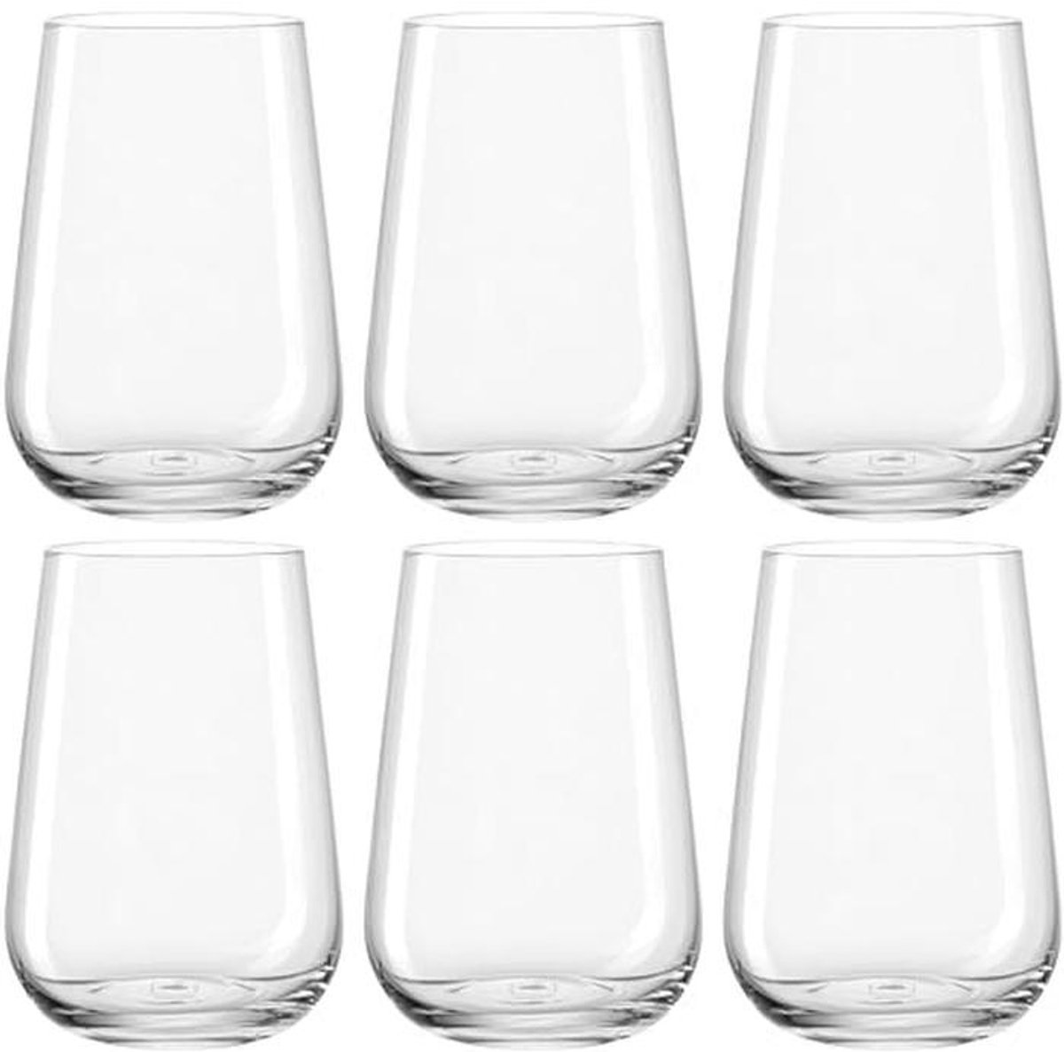 Set van 6 vaatwasserbestendige drinkglazen van glas - 370 ml