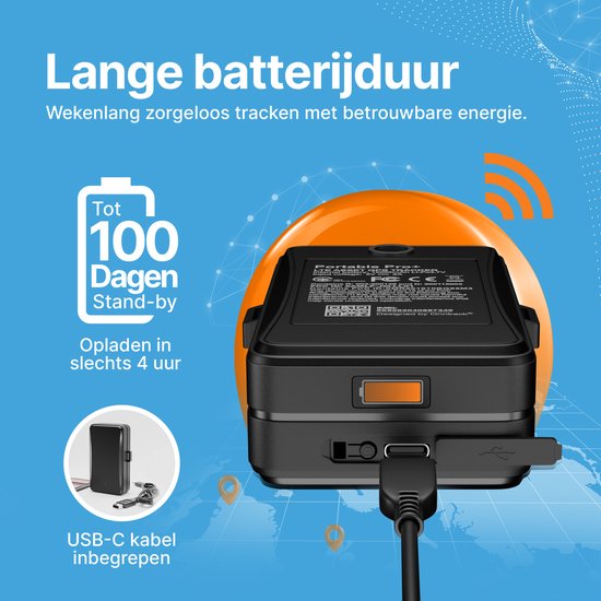 Onntrack® Portable PRO - magneet GPS tracker - Lifetime gratis tracking! - Real time track & trace systeem - Werelddekking 182 landen Klaar voor gebruik!