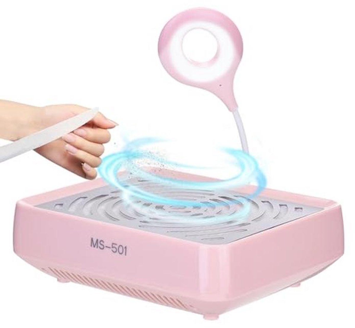 Stofafzuiger 40 W voor nagelstudio met LED lamp en instelbare zuigkracht