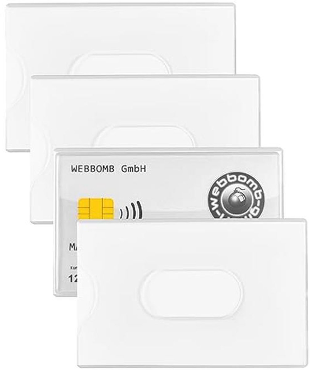 Robuuste Identiteitskaarten Houders Set van 4 stuks met Duimsleuf voor Creditcards en Bankpassen - Transparante Beschermhoezen voor Portemonnee