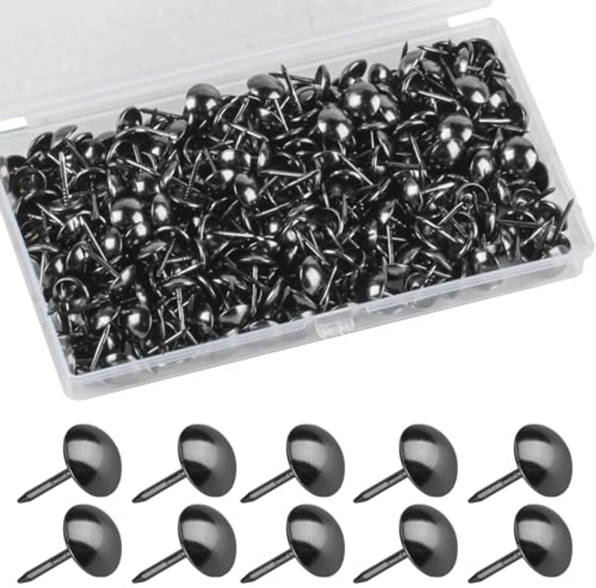 320 Stuks Vintage Meubelnagels - Decoratieve Punaises voor Meubels en DIY Projecten - Zwart 11 x 17 mm