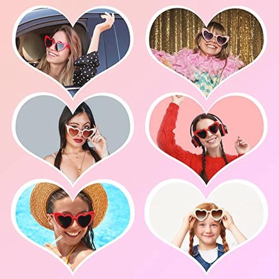 Hartvormige feestzonnebril - 10 paar kleurrijke hippiebrillen voor carnaval en kinderverjaardagen — afbeelding 4