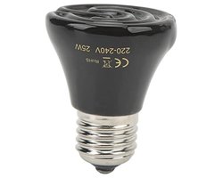 Keramische Mini Infraroodverwarmingslamp voor Reptielen - 25W Zwart