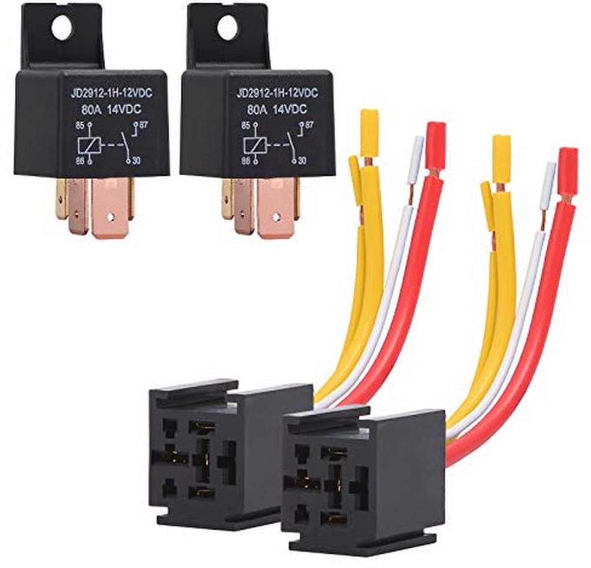 80A 4-polige relais - Heavy duty 12V SPST schakelrelais voor auto en truck