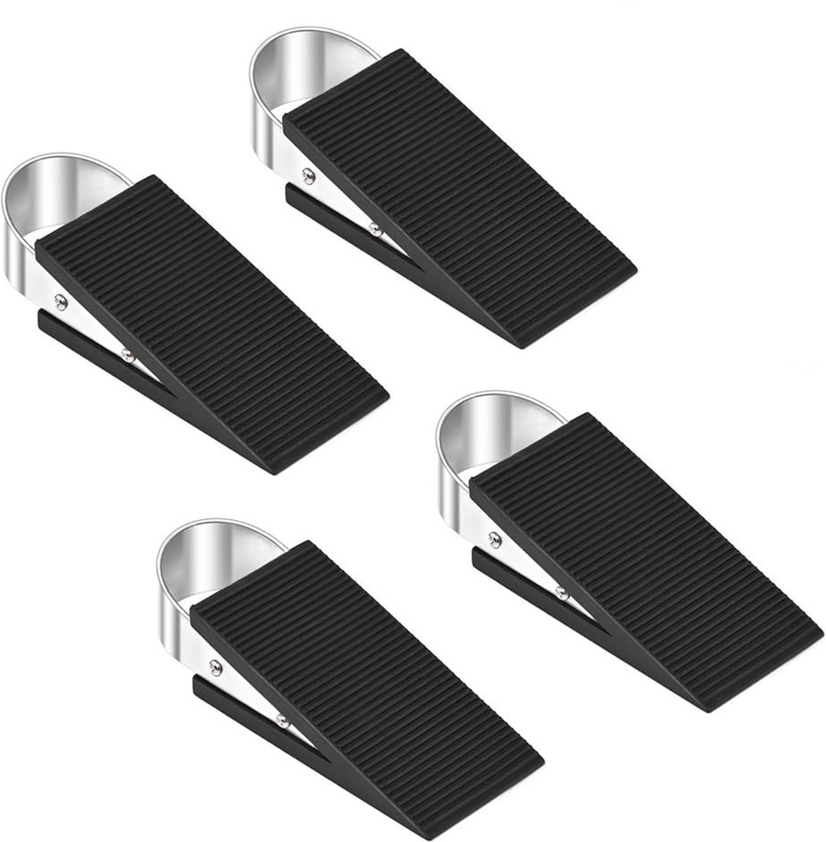 Zware Rubber Deurstopper Wedge - 4 Stuks - Antislip Deurstopper voor Thuis en Kantoor