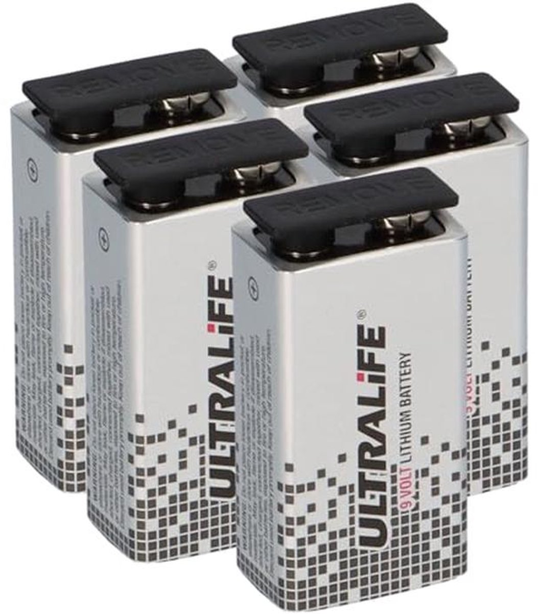 5-delige set 9V Lithiumbatterijen