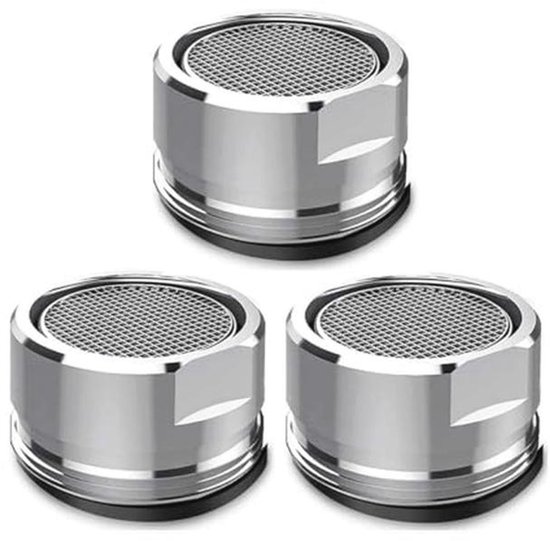 Waterkraanfilter 24 mm - 3 stuks met afdichting, voor keuken en