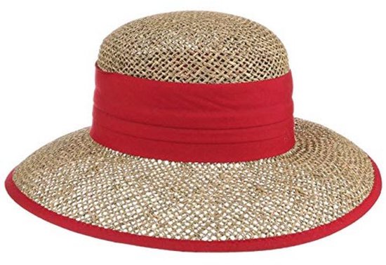 Foto: Strand strohoed dames mode zonnehoed met ripsband en paspelrand voor lente en zomer