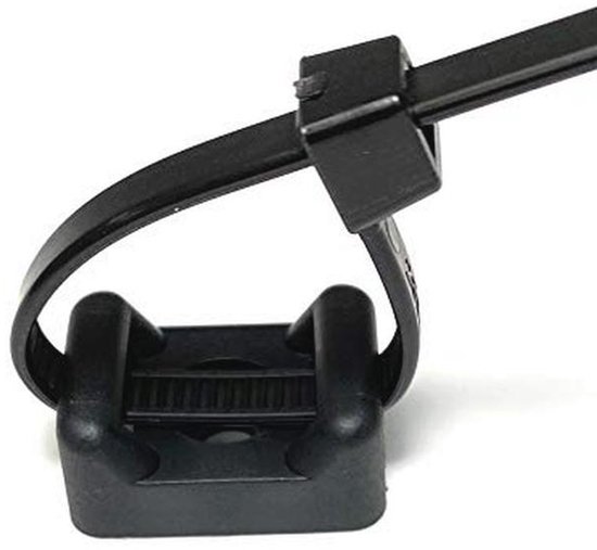 Zwarte nylon kabelhouder met schroefmontage voor kabelbeheer | bol