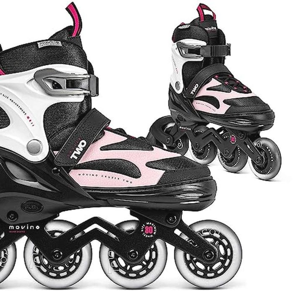 Verstelbare Inline Skates voor Dames en Meisjes - Comfortabele Rolschaatsen met Grote Wielen (80 mm)