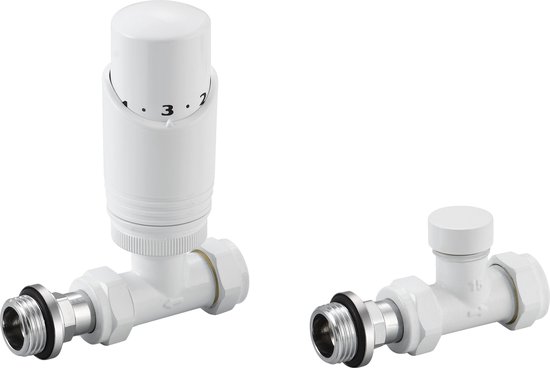 Radiatorconnect Thermostatische Radiatorkraan Recht + Voetventiel 15 mm ...