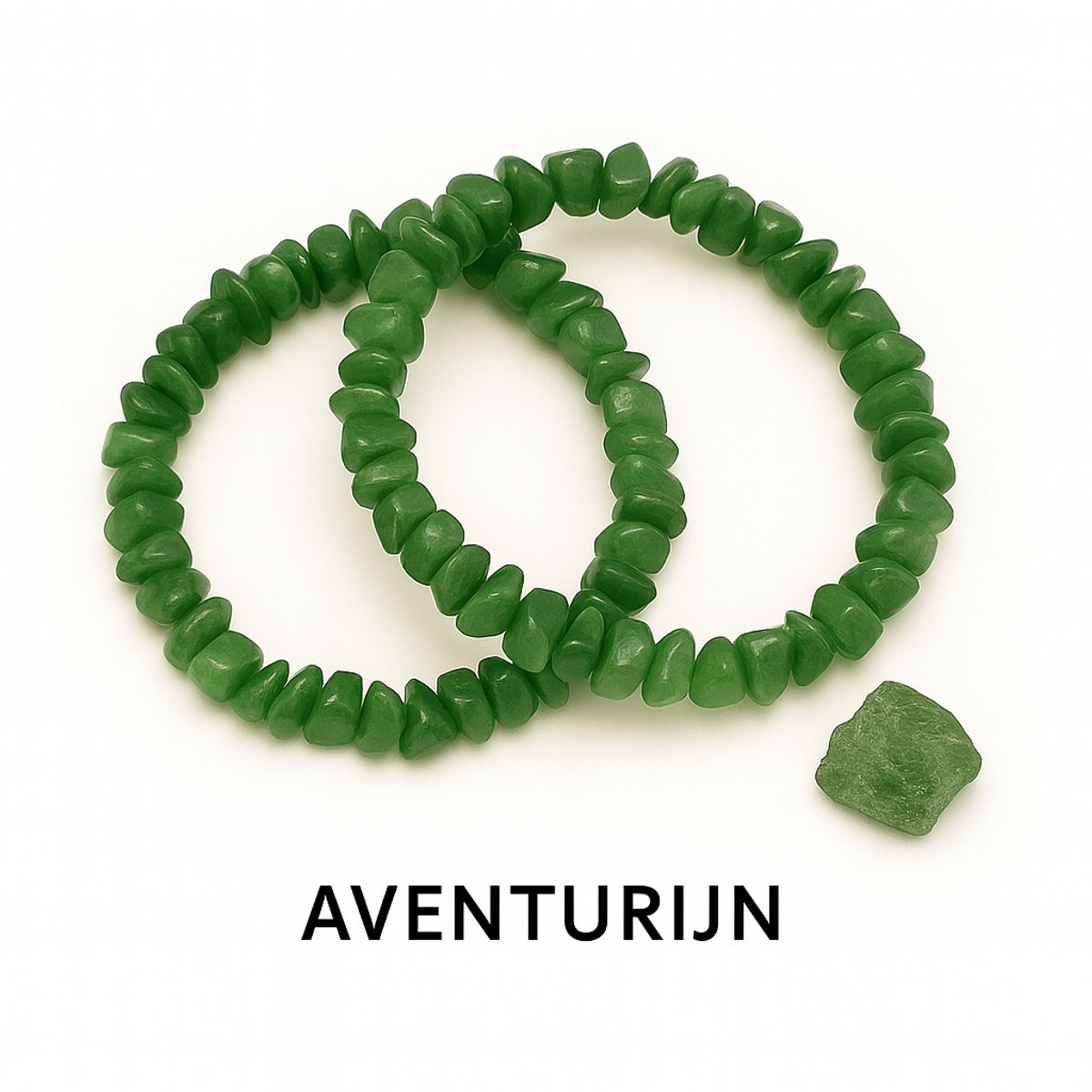 S4H 2 Stuks Groene Aventurijn Edelstenen Splitarmband 19 cm