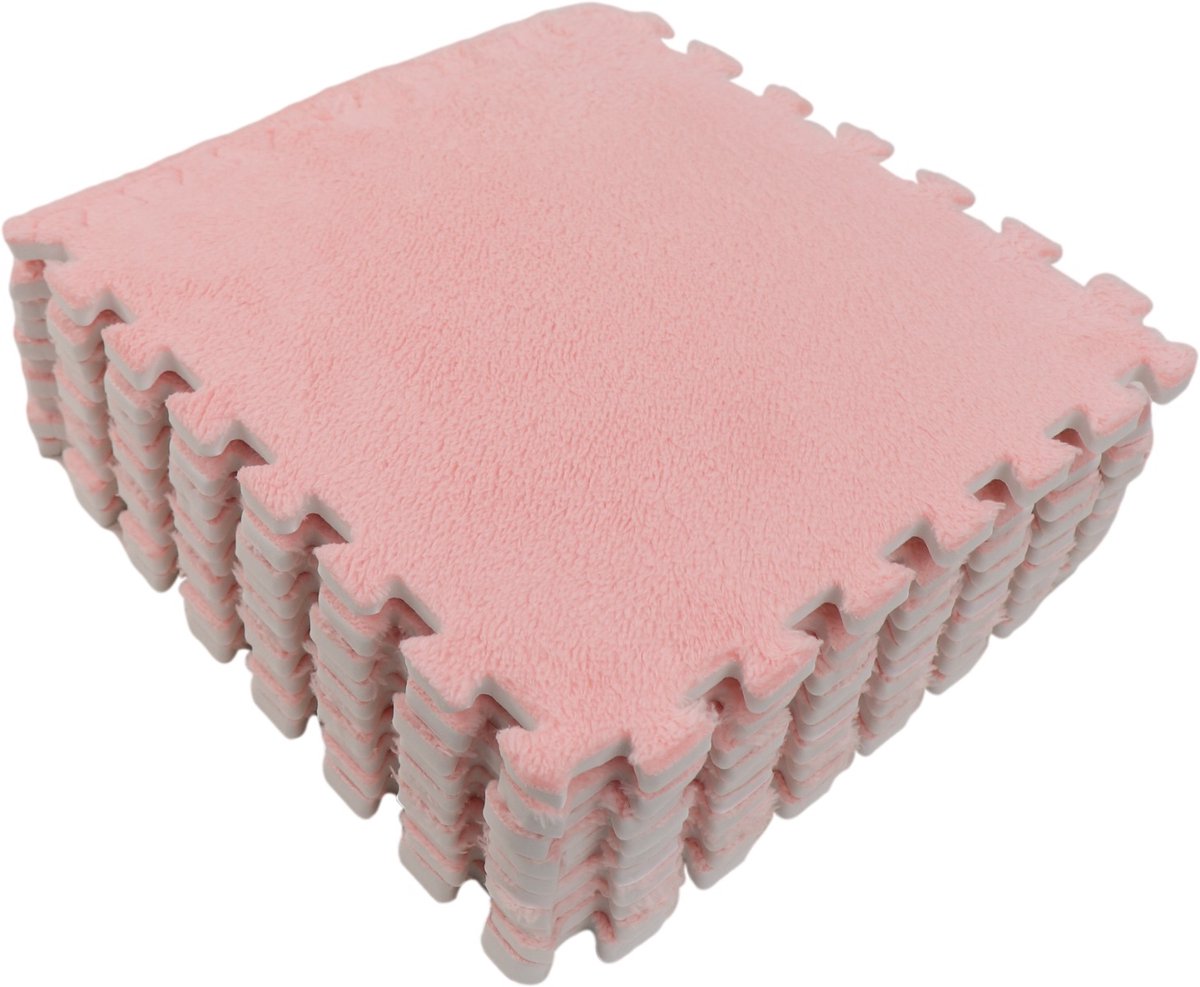Eco Toys Roze Pluche Schuimrubber Speelmat