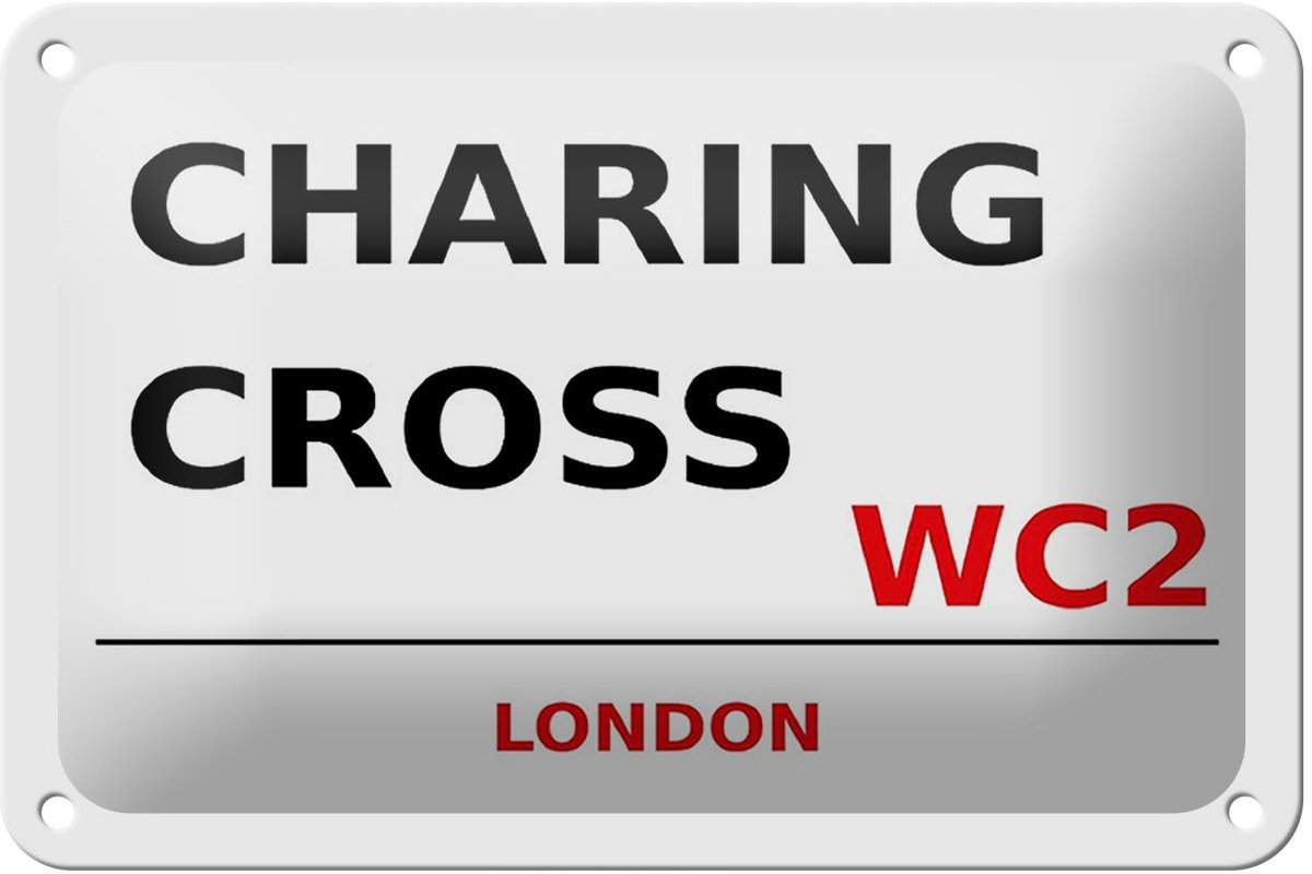 Blechschild London 18x12cm Charing Cross WC2