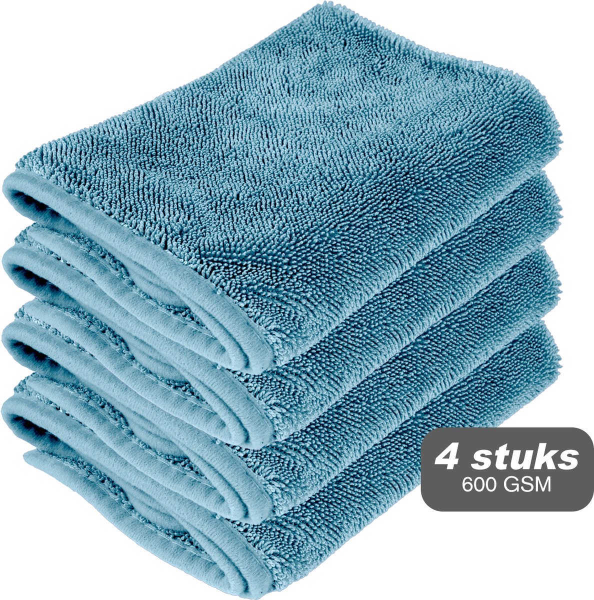 Liviahome 4 stuks-Hoge kwaliteit- Droogdoek-herbruikbare microvezel schoonmaakdoeken - Absorbeert tot 800 ml water- Sneldrogende doeken streeploos en kalkvrij - Multifunctionele microvezeldoek voor het schoonmaken van badkamer, auto en spiegels-60×40