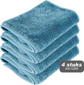 Liviahome 4 stuks - 60x40 cm - Badkamer droogdoek - Hoge kwaliteit – Microvezeldoekjes - Auto droogdoek - Schoonmaakdoekjes – Raamdoeken - Fastdry droogdoek - Streeploos & Kalkvrij - Absorbeert tot 800ML- Aqua Blauw