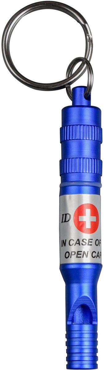 Munkees noodfluitje met waterdichte capsule - aquablauw