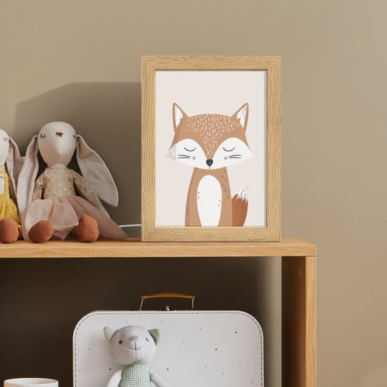 Nachtlampje 15x20 cm - Kinder lampje - Vos - Dier - Bosdieren - Tafellamp kinderkamer - Slaapkamer lamp - Bedlamp kinderen - Kinderlampje stopcontact - Wandlamp babykamer - Nachtlampjes van Merkloos — afbeelding 3
