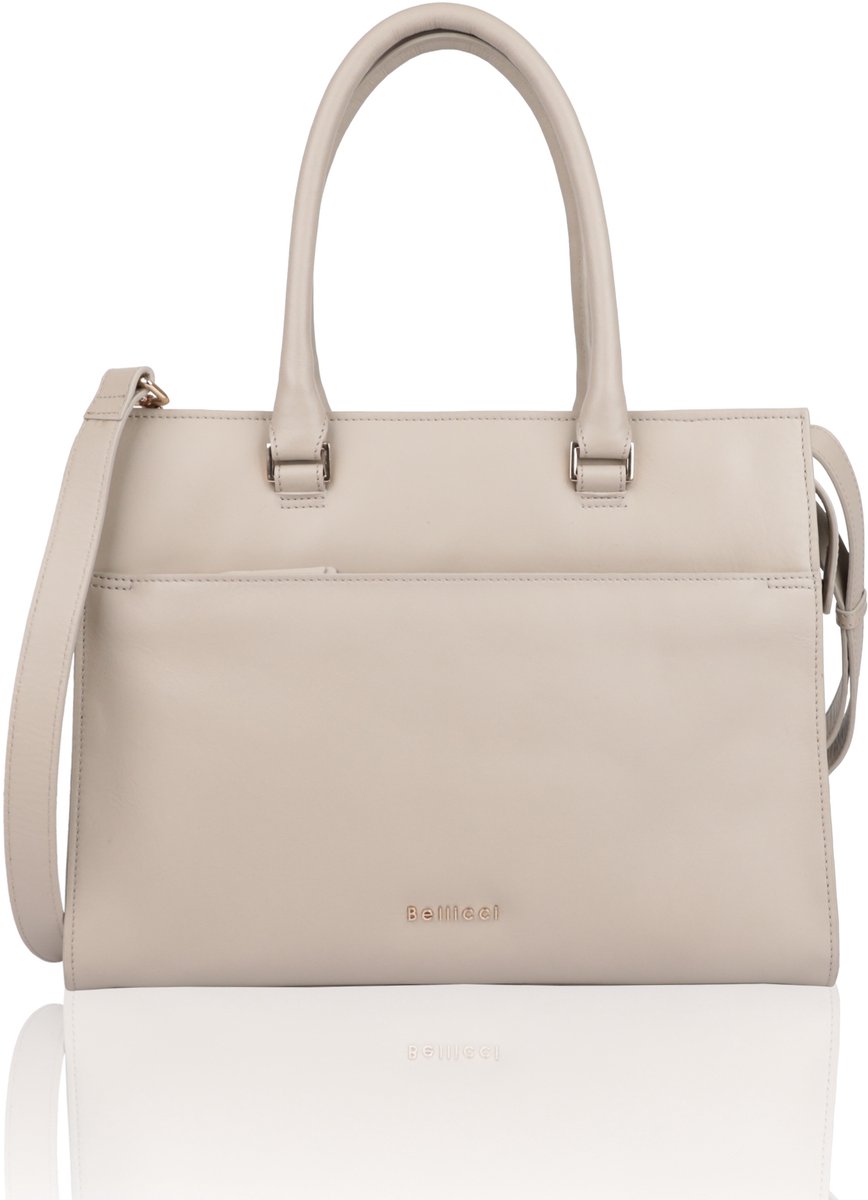 Bellicci Milda Laptoptas / Werktas / Businesstas Leer Beige 14 inch