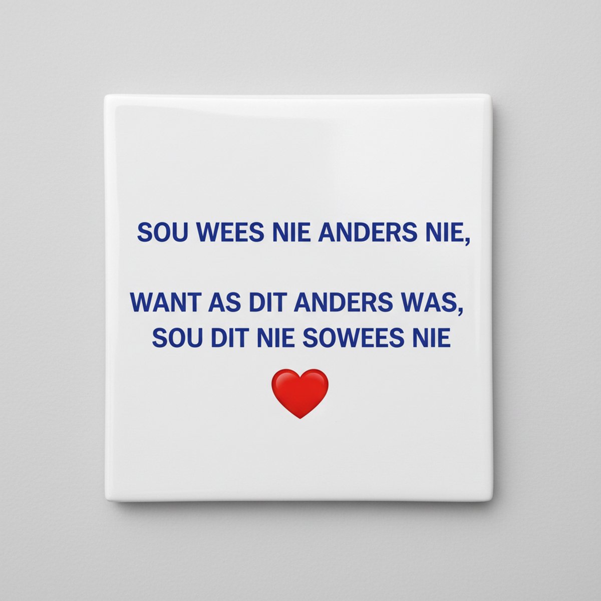 Keramische Tegel met Inspirerende Afrikaanse Quote en Hart – Betekenisvolle Wanddecoratie