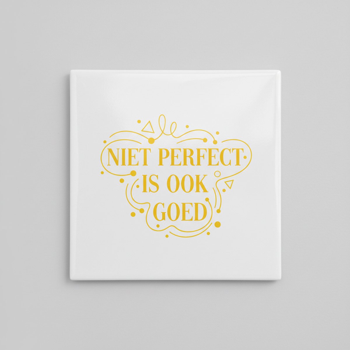 Nevolis Niet Perfect Is Ook Goed Tegel – Inspirerende Quote – Positieve Mindset Wanddecoratie – Keramische Tegel 15 × 15 cm Multi Color