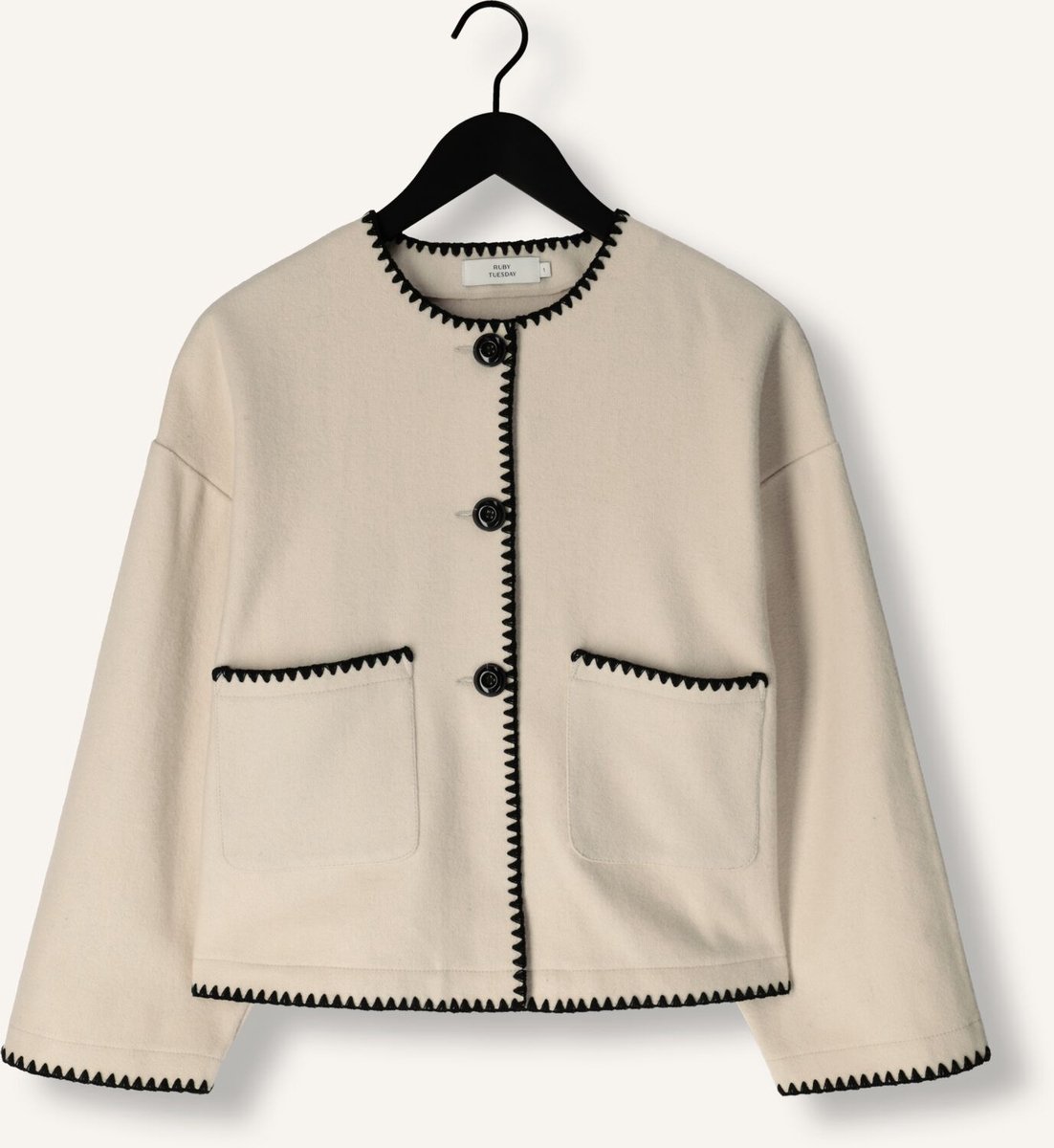 Ruby Tuesday Isac Jacket With Hand Embroidery Jassen Dames - Winterjas - Ecru - Maat M