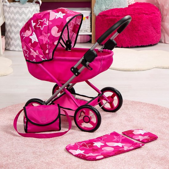 Poppenwagen XEO set, verstelbaar duwstang, transformeerbaar als jogger | tas, bed, slaapzak, poppenaccessoires
