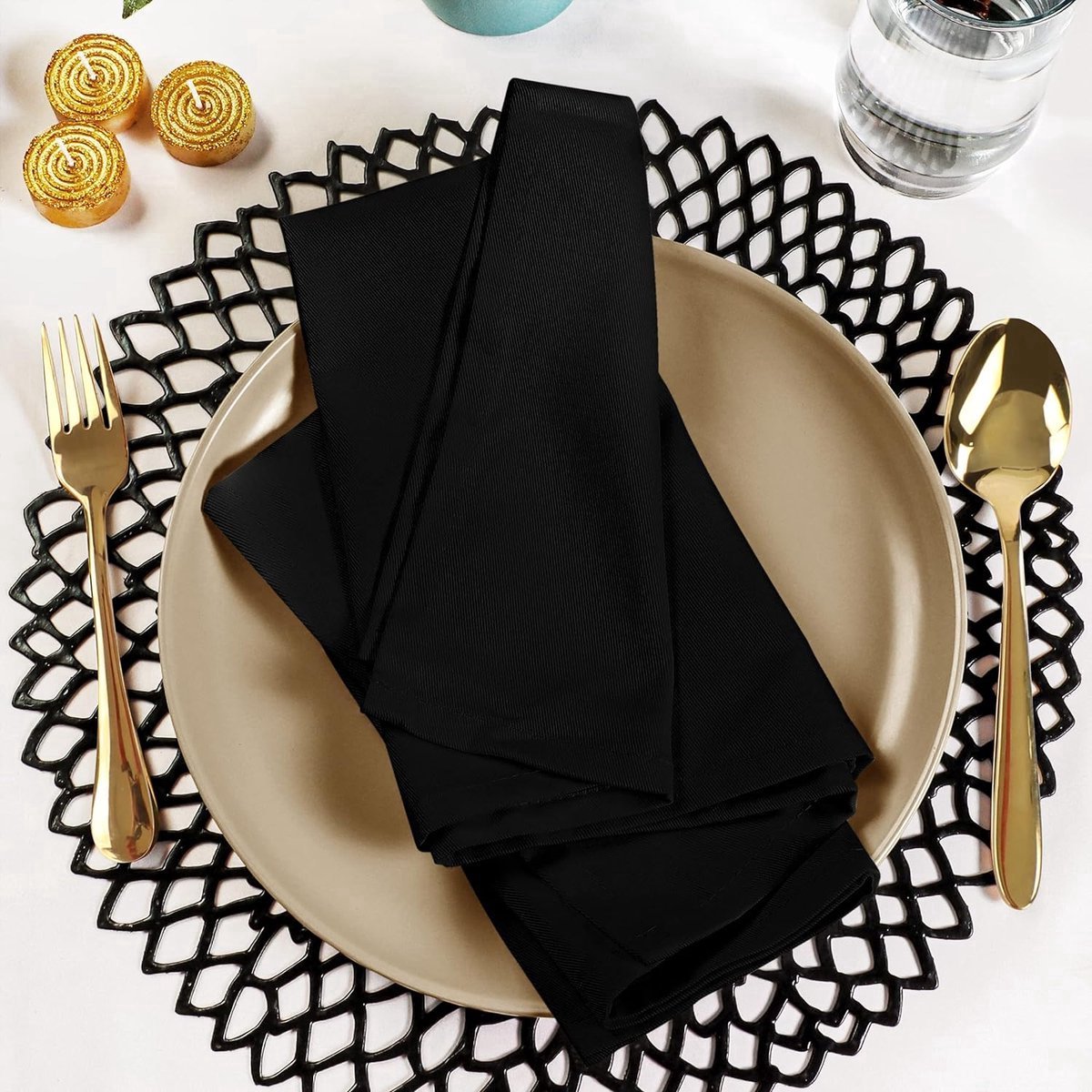 Stunq® servetten voor het avondeten uit katoen (12 stuks, 46 x 46 cm) - zacht en comfortabel - duurzaam - ideaal voor evenementen of regelmatig gebruik thuis, 46 x 46 cm