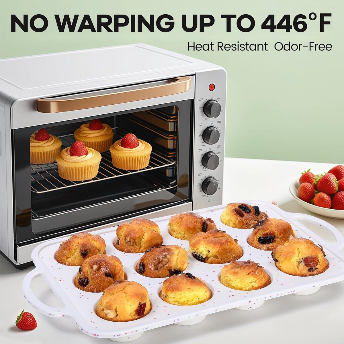 Set van 2 siliconen muffinvormen - 12 stuks - bakvorm voor cupcakes en muffins