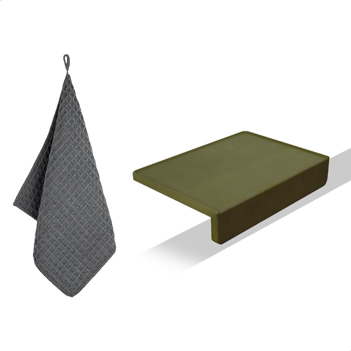 Unyqoos® olijfkleurige siliconen tampermat voor espresso en koffie