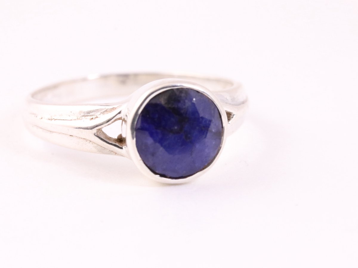 Bague Saphir Bleu 17x17x7mm - Argent Fin - Taille 54 - Neuf Avec étiquettes