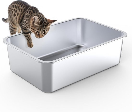 RVS Kattenbak Halfgesloten | Tweedekansje | OP=OP - Kattenbakken