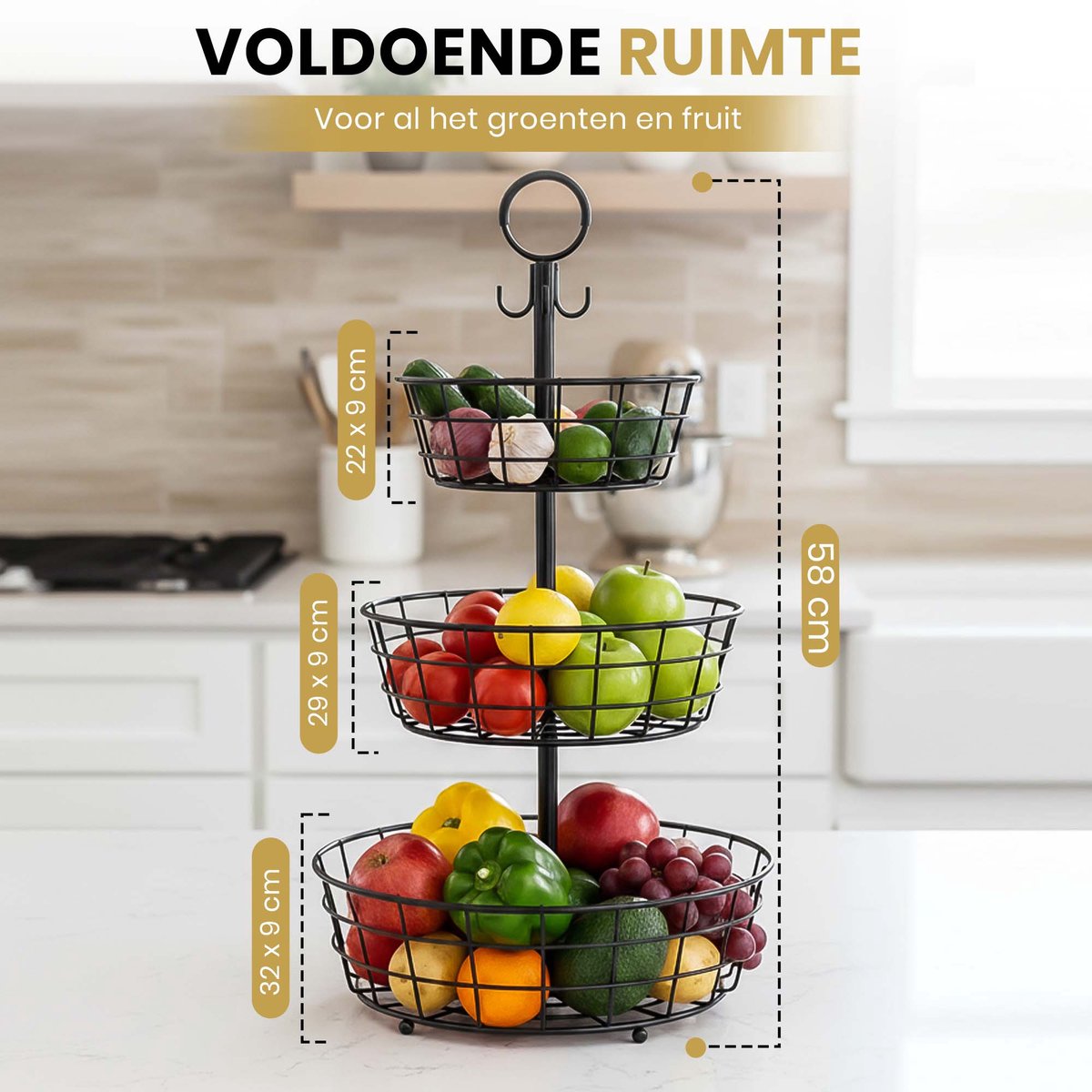 Relaxdays fruitmand etagère, 3 lagen, rechthoekige fruitschaal Relaxdays fruitmand etagère, 3 lagen, rechthoekige fruitschaal