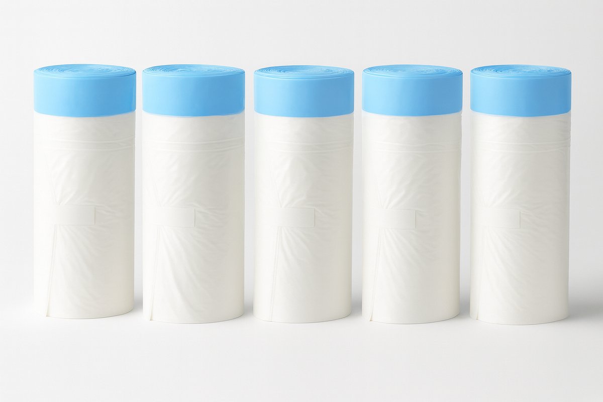Cavento Afvalzakken voor Automatische Kattenbak – 5 Rollen × 15 Zakjes (75 stuks) – Geschikt voor 65L Zelfreinigende Kattenbakken