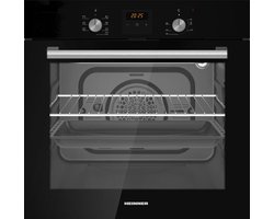 Heinner HBO-S568LDTGC-BK Inbouwoven – 56 L – Energieklasse A – 7 Functies – LED Touch Display – Heteluchtfunctie – Timer – Grill – Zwart – 5 Jaar Garantie