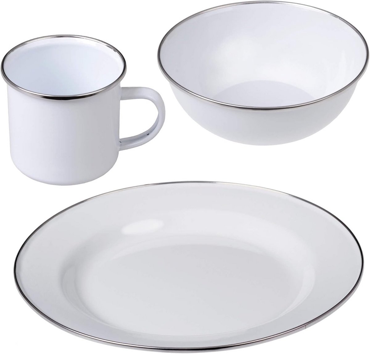 Email Servies Set Buiten Gebruik - Bord, Kom en Beker voor Camping en Picknick