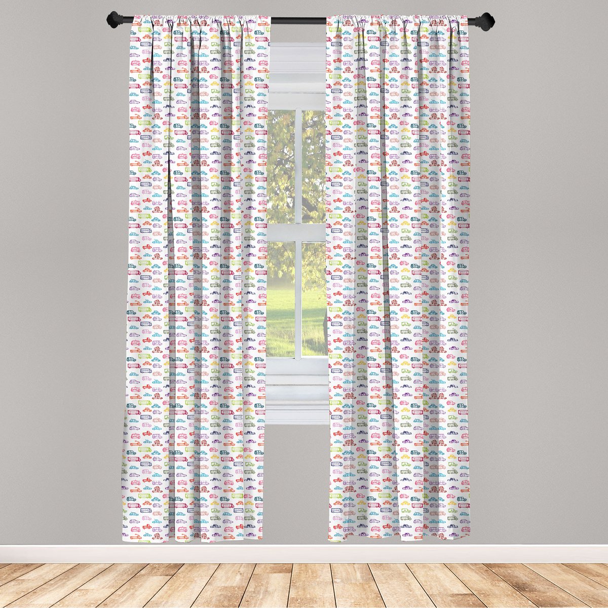 ABAKUHAUS Auto–Raamdecoratie – 2-panelen-set 75×245 cm – Multicolor