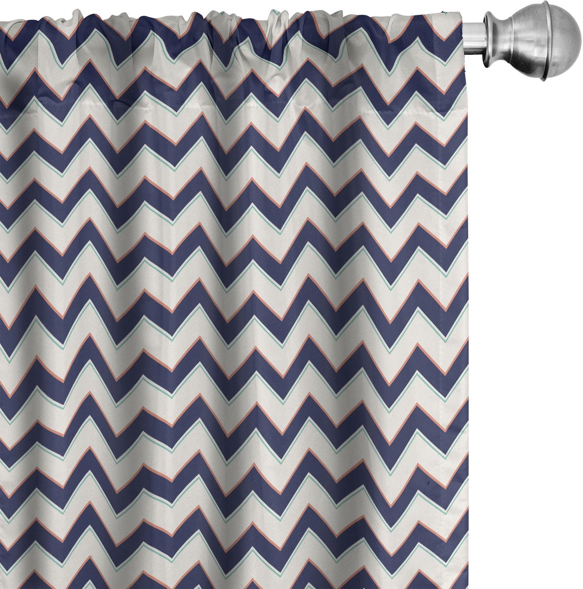 ABAKUHAUS Zig Zag Gordijnen – Geometrisch Retro – 2x75x245 cm Meerkleurig