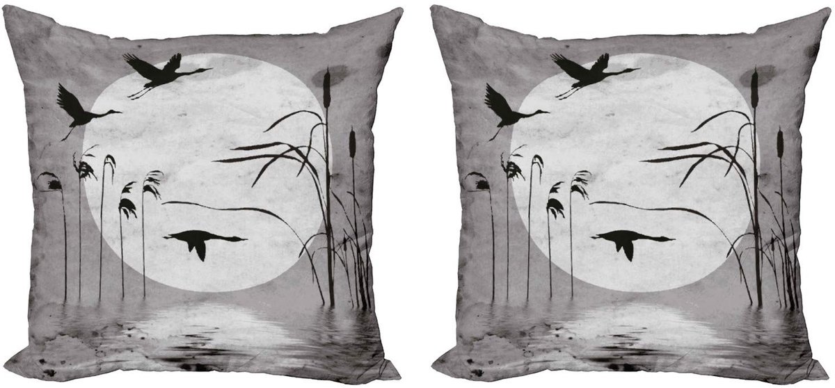 ABAKUHAUS Natuur kussenhoes 45x45 cm – Dubbelzijdig, microvezel Zwartgrijs