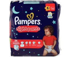 Pampers Night Pants – Maat 6 (13 kg+), 30 Stuks | Extra Absorberende Nachtbescherming